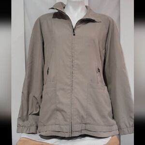 Gallery Sport- Tan lightweight zip up jacket, size x-large